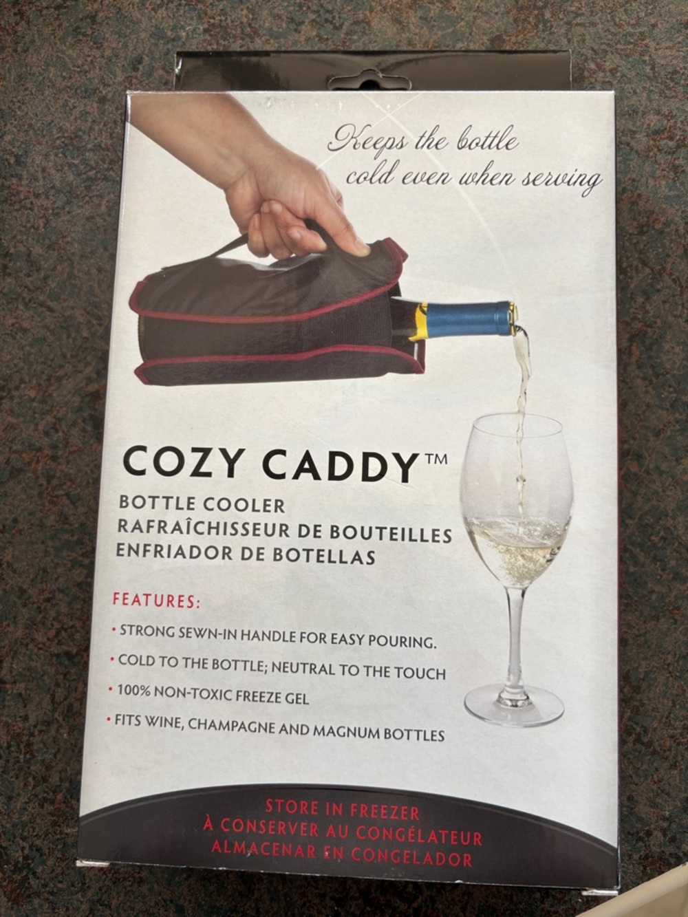 Cozy Caddy Bottle Cooler - Black with Pink Trim New in box
